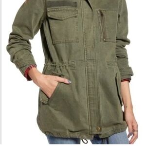 NWT Treasure & Bond denim olive military style jacket size Medium